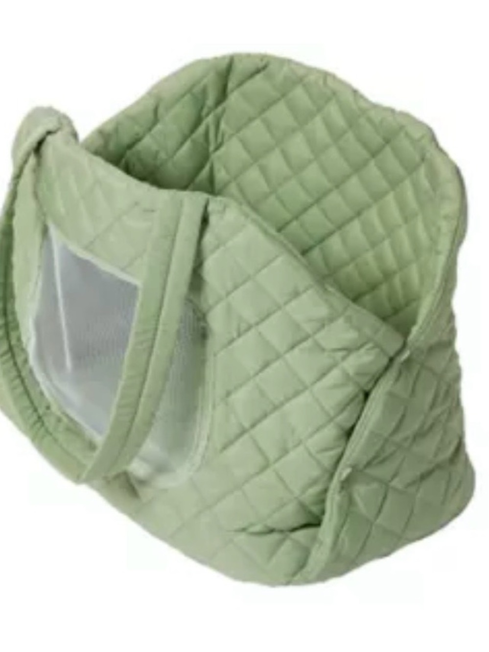 Quilted Light Green Pet Carrier Tote for Small Dogs and Cats
